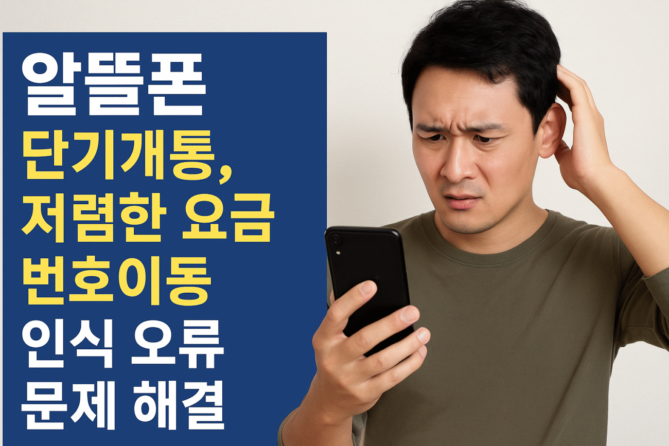 알뜰폰 단기개통, 저렴한 요금, 번호이동, 인식 오류, 문제 해결