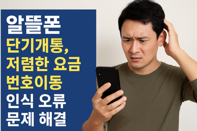 6. 알뜰폰 단기개통, 저렴한 요금, 번호이동, 인식 오류, 문제 해결 노하우 총정리!