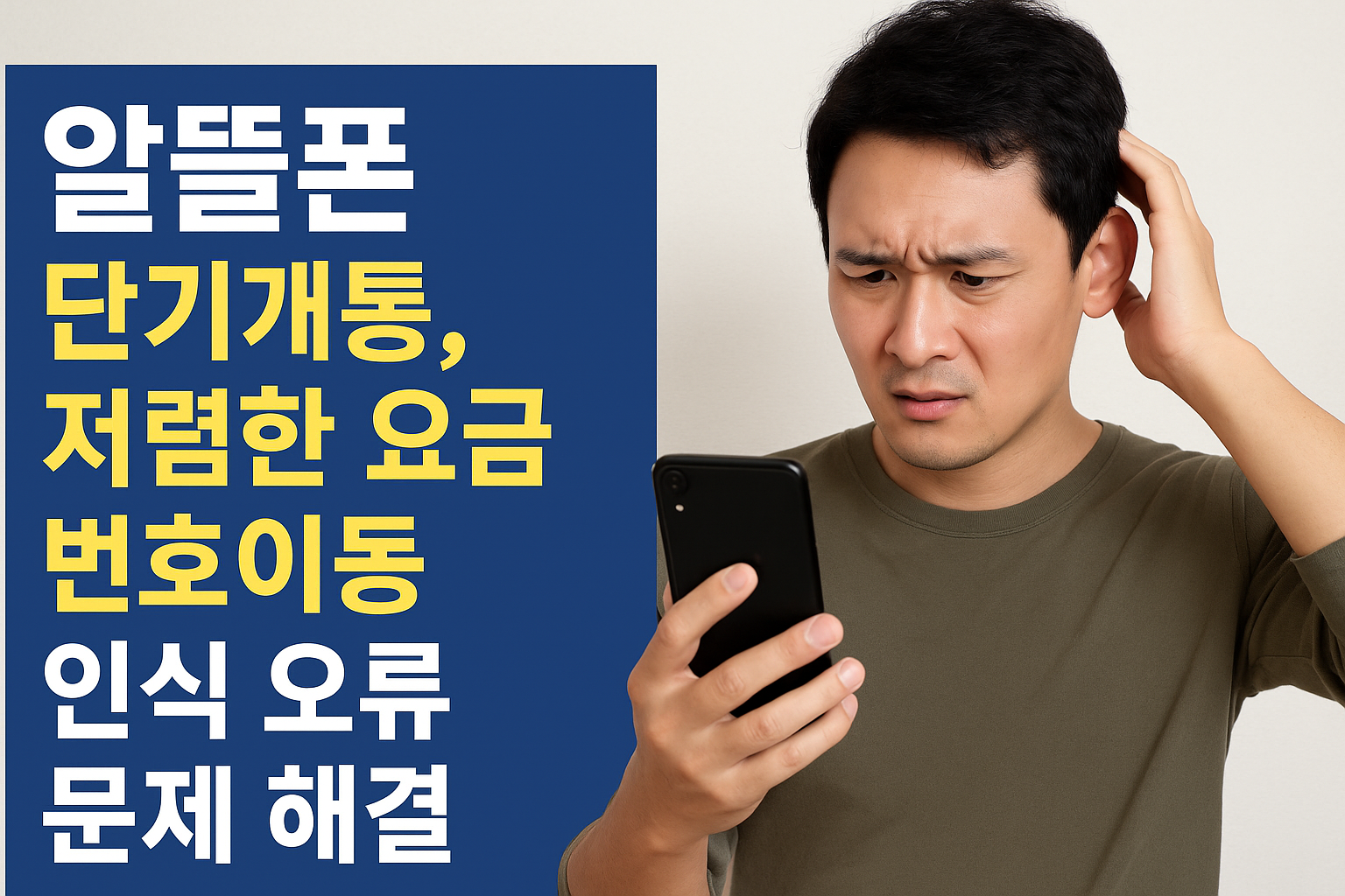 알뜰폰 단기개통, 저렴한 요금, 번호이동, 인식 오류, 문제 해결