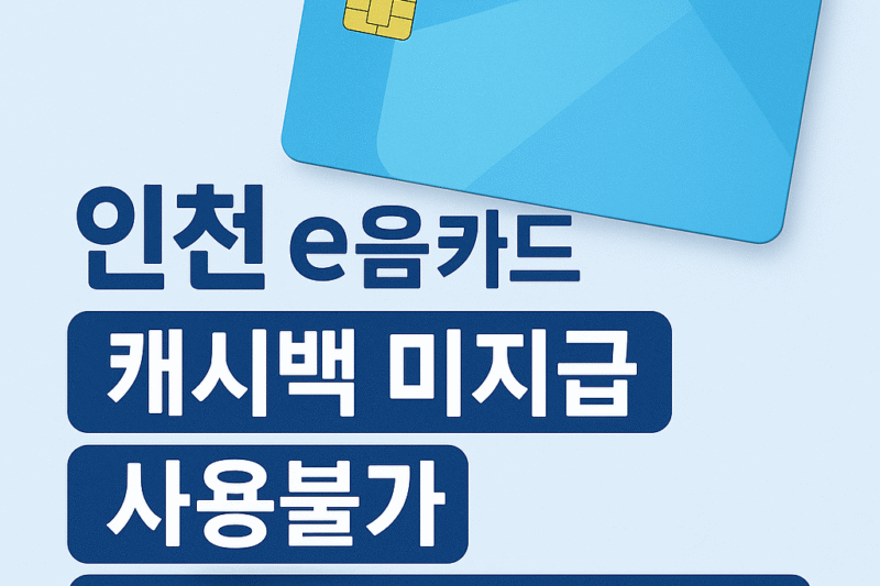 2.인천 이음카드 캐시백 미지급, 사용불가, 잔액부족, 분실신고, 재발급 완벽 해결 가이드