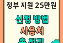 정부지원금 25만원 신청방법 및 사용처 총정리: 놓치지 마세요!