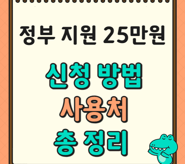 1. 정부지원금 25만원 신청방법 및 사용처 총정리: 놓치지 마세요!