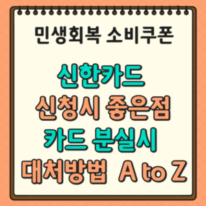  1차 민생회복 소비쿠폰 신한카드 좋은점/신청/ 카드분실시 대처법까지
