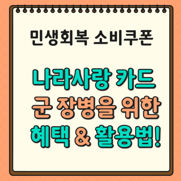 민생회복 소비쿠폰 나라사랑카드 활용법. 군 장병을 위한 특별한 혜택!