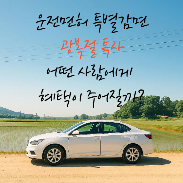 운전면허 특별감면 광복절 특사, 어떤 사람에게 혜택이 주어질까?