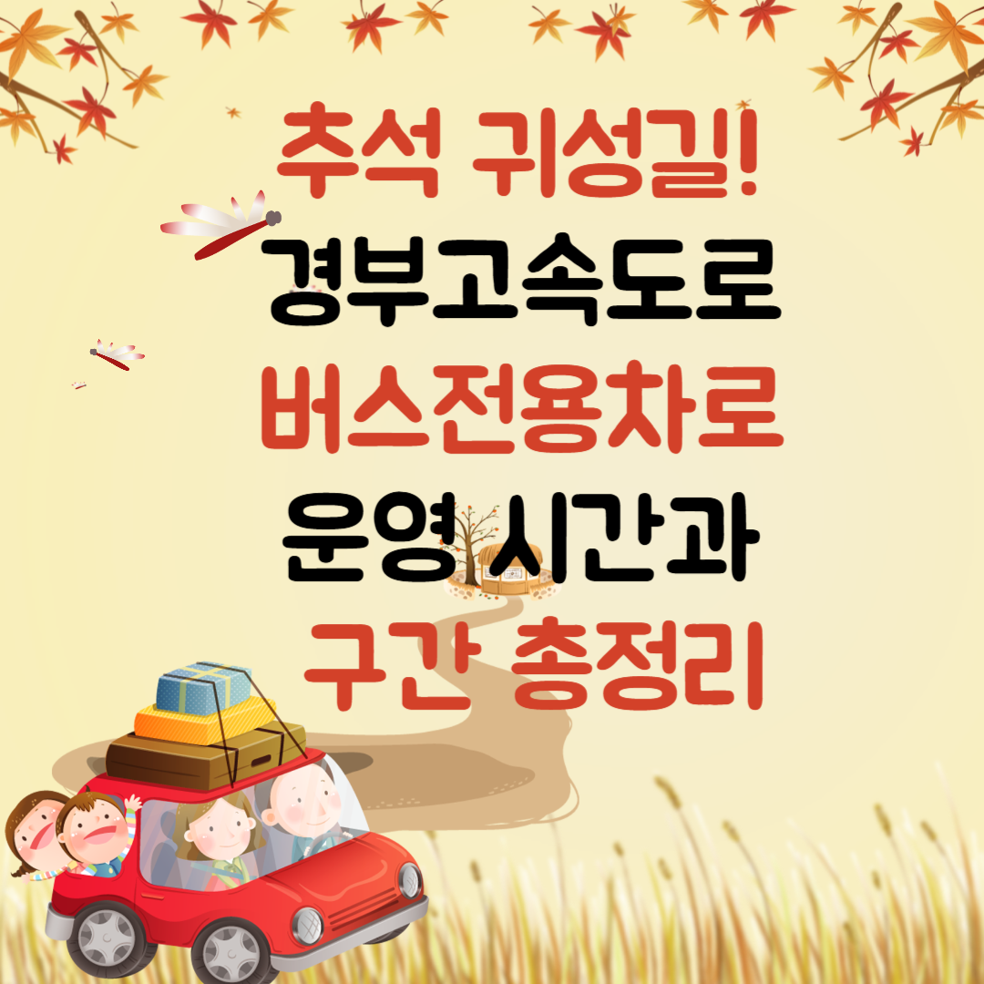 추석 귀성길! 경부고속도로 버스전용차로 운영 시간과 구간 총정리